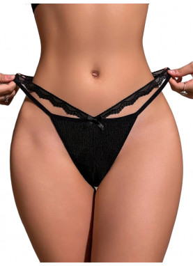 Tanga preta com dupla tira