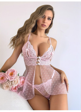 Babydoll sexy em renda e...