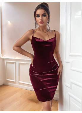 Vestido de veludo Burgundy...