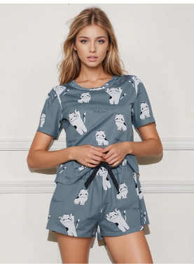 Pijama Kitty azul "Meow"