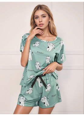 Pijama Kitty verde