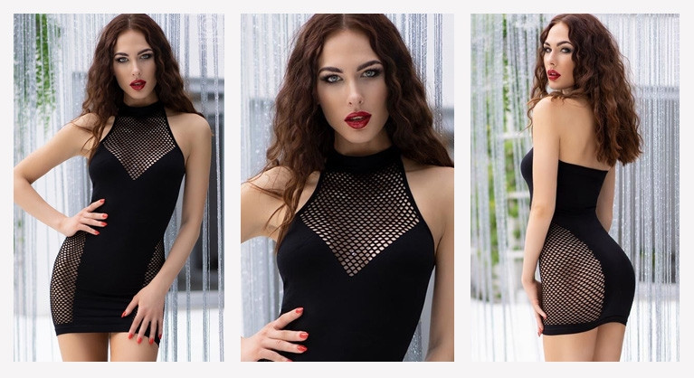 Mini-vestido CR-4435 preto