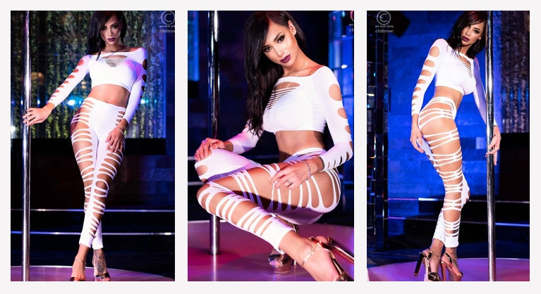 Top e leggings CR-3654 branco