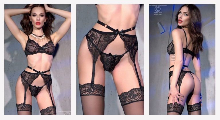 Lingerie CR-4413 preto 4...
