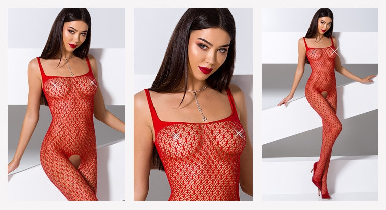 BS071 Bodystocking vermelho