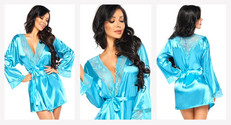 Robe e tanga Sherie azul