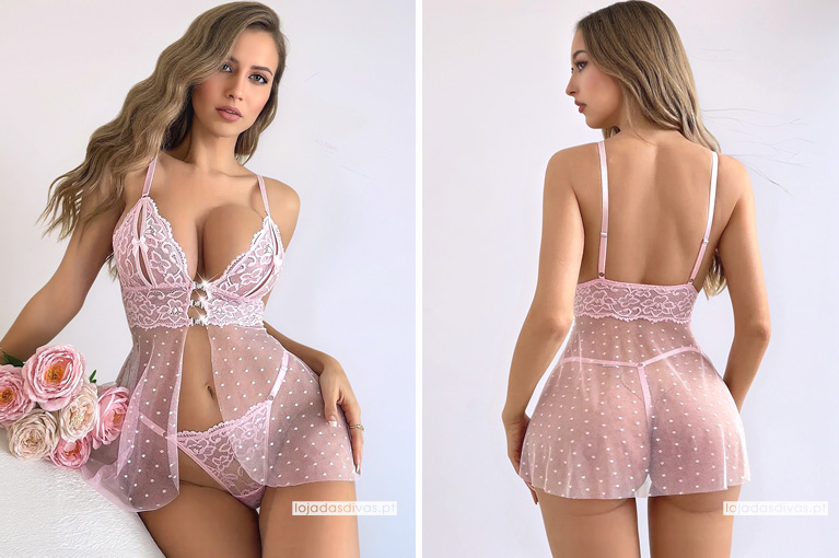 Babydoll e tanga sexy em...