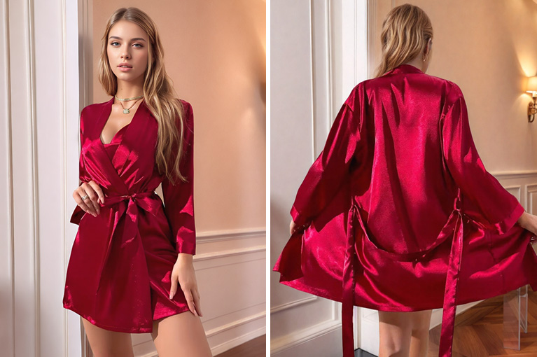 Genevieve Robe de cetim...