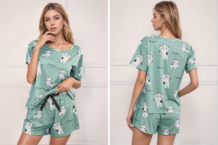 Pijama Kitty verde